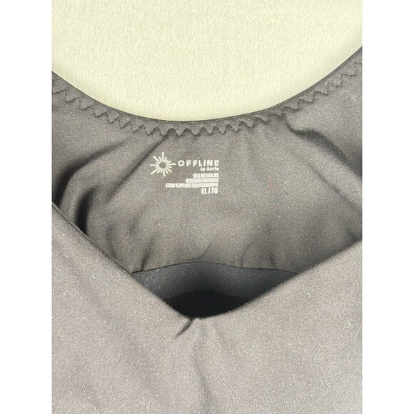 Offline By Aerie Real Me Low Key Longline Black Sports Bra Size XL - Picture 4 of 5